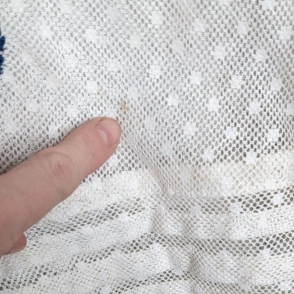 Free People Ivory Lace Long Sleeve Embroidered Blouse Size XS - Picture 7 of 10